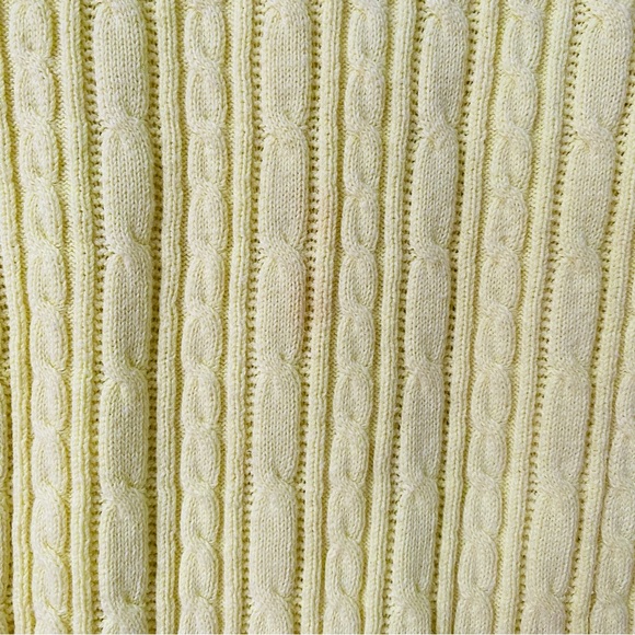 SONOMA Pastel Yellow Lemon Lightweight Long Sleeved Cable Knit Cotton Sweater M - Picture 4 of 4